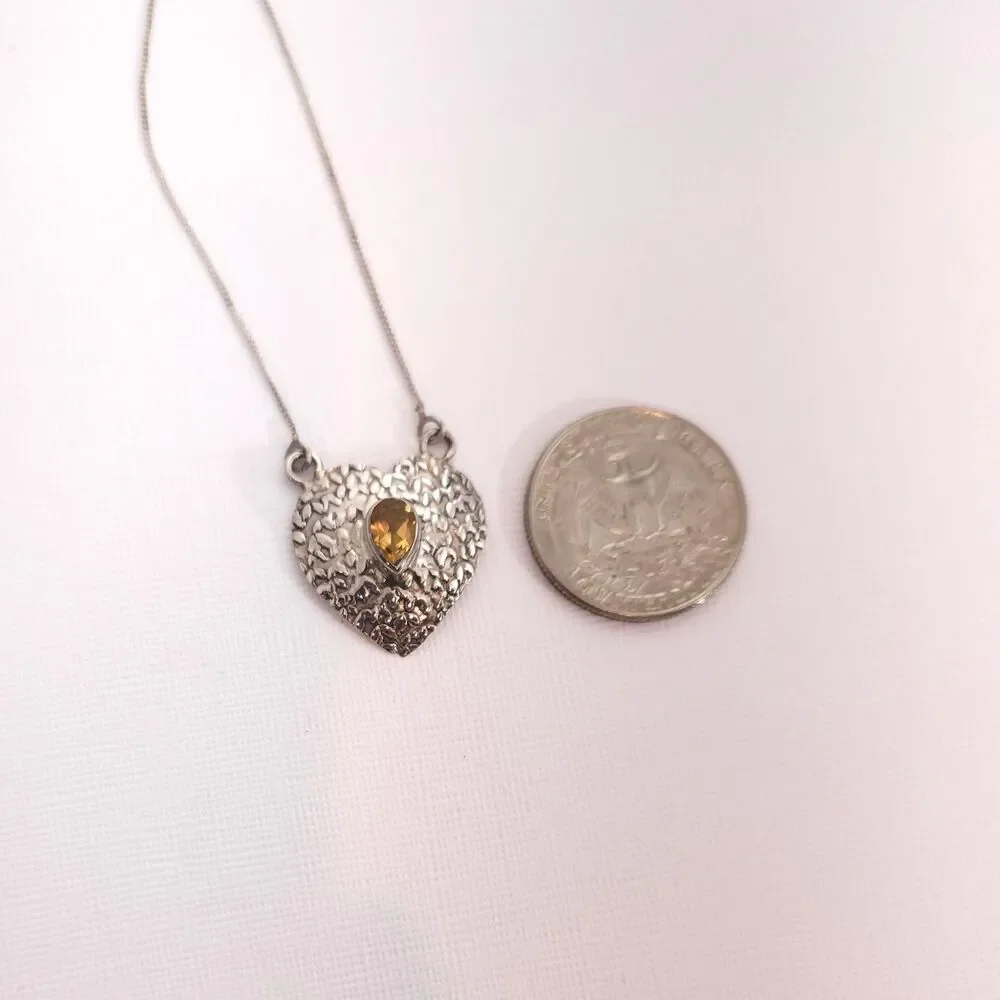 Brazilian Citrine Necklace Sterling Silver